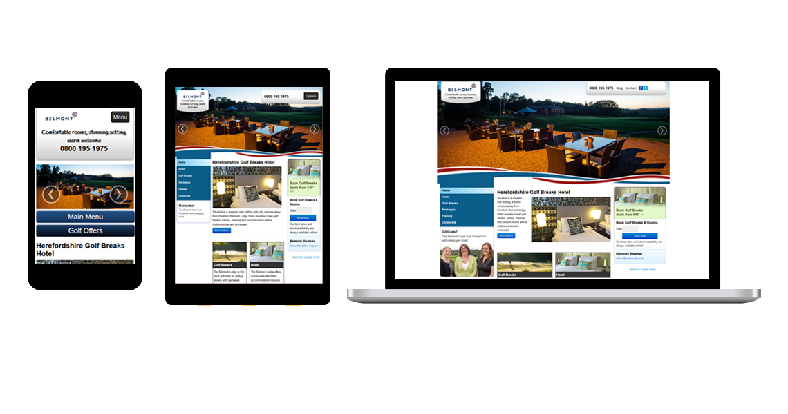 UI Design and Bootstrap Website Build for Belmont Lodge Hotel & GolF Course