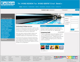 Website design for Exilco Printers